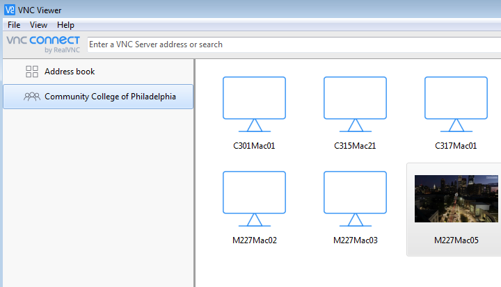 Image VNC Viewer dashboard