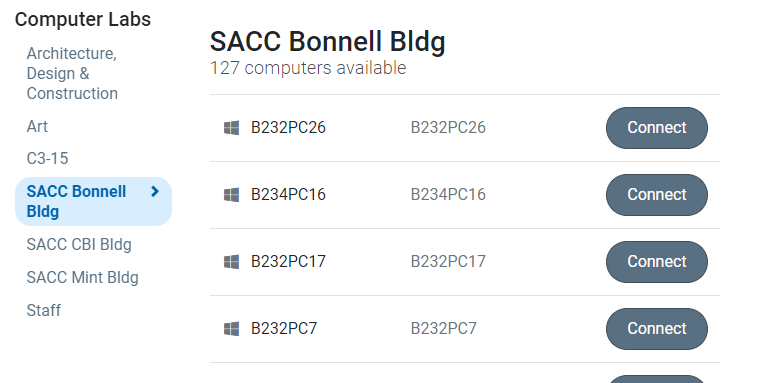 Image of lab computer list example